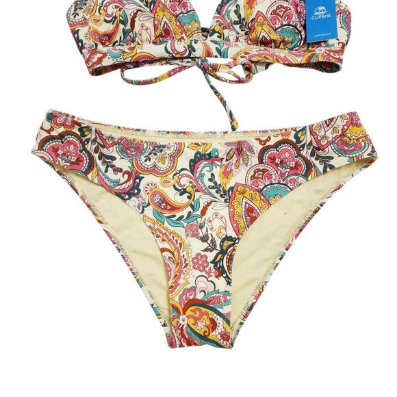 Cupshe Womens Floral Paisley Bikini Set Size M Swimsuit - Picture 4 of 6